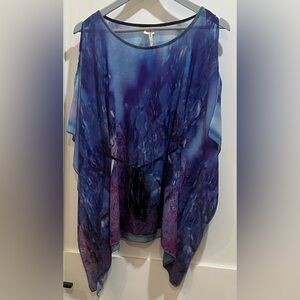 Elegant Women's Purple and Blue Blouse